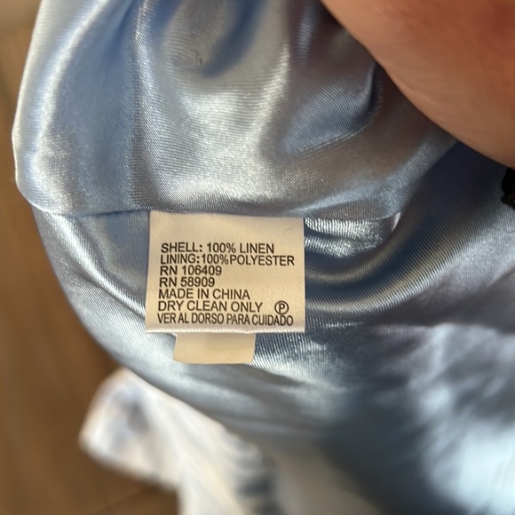 Tahari ASL Shia Sunshine State Linen Stripe Costal Floral Embroidered Dress - Picture 3 of 3